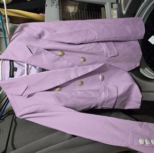 Boston Proper Lavender Blazer with Gold Buttons
